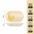 Assiettes Creuses Céramique 8 Pouces Set de 4 Fleurs Jaunes Vaisselle Cuisine - Assiette Creuse 8 Pouces Glaçure Blanc Lait Fleur de Colza Paquet de 4