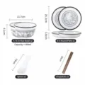 Set di stoviglie in ceramica con ciotola piatto e bacchette giardino aereo motivo floreale - Set da 8 Pezzi Sky Garden D