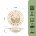 Assiette creuse en céramique style japonais 8.2 pouces motif floral vaisselle micro-ondes - Assiette Creuse / Glaçure Blanc Lait Petite Orchidée