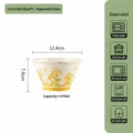 Bol à Riz en Céramique de 5 Pouces Motif de Colza Jaune Vaisselle Bol à Soupe SKU - 1 Pièce/Paquet / Bol Chapeau 5 Pouces - Glaçure Crème Fleur de Colza