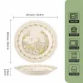Assiette plate en céramique de 10 pouces avec design floral sous glaçure, micro-ondes et four. - Assiette Plate 10 Pouces / Glaçure Blanc Lait Petite Orchidée