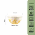 Bol lotus en céramique de 6 pouces avec motif de fleurs de colza jaunes, vaisselle élégante. - 1 Pièce/Paquet / Bol à Bord Lotus 6 Pouces - Glaçure Crème Fleur de Colza