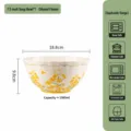 Bol à soupe en céramique de 7.5 pouces avec motif de colza, grande capacité de 1500ml. - Bol à Bord Lotus 7.5 Pouces - Glaçure Crème Fleur de Colza