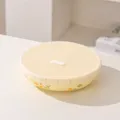 Japanese style ceramic 3-compartment divided plate with lid, cute yellow floral design. - Yellow Glaze Spring Bud with Lid 1 Pack