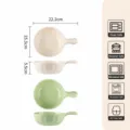 Set de bol à poignée lotus en céramique de 6 pouces, blanc crème et vert, compatible four. - Bol à Poignée Lotus 6 Pouces [Vert Crème + Blanc Crème Clair] 1 Pièce Chacun