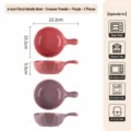 Set de 2 Bols en Céramique avec Poignée Rose Crème et Violet Résistant au Four - Bol à Poignée Lotus 6 Pouces [Rose Framboise + Violet Taro] 1 Pièce Chacun