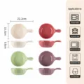 Lot de 4 bols de cuisson en céramique avec poignée, bols colorés de 6 pouces pour salade et soupe. - Bol à Poignée Lotus 6 Pouces [Vert + Blanc + Rose + Violet] Ensemble Mixte 4 Couleurs
