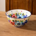 Bol en céramique à fleurs de 7,5 pouces, motif floral peint à la main, vaisselle durable. - Lot de 2 / Bol Bord Lotus 7.5 Pouces / Été