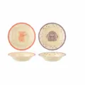 Ensemble d'assiettes en ceramique de dessin anime mignon 8,2 pouces vaisselle creative - Cochon Buzz + Doux Lapin - 1 Paquet