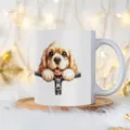Jolie tasse à café en céramique avec motif chiot pour bureau, belle tasse blanche. - 301-400ml / Style 6