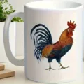 Taza de café de cerámica con clásico motivo de gallo, duradera y elegante para el uso diario. - Estilo 6