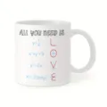 Tasse à café en céramique blanche avec impression de formules mathématiques amour. - 301-400ml / Style 10
