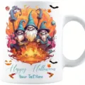 Tasse a cafe en ceramique d'Halloween avec design de sorcier squelette, tasse de bureau blanche. - 301-400ml / Style 13
