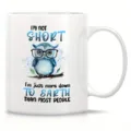 White ceramic coffee mug with cute owl illustration and funny quote, perfect for office use. - Style 6