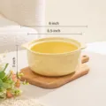 Bol à nouilles en céramique beige mat avec deux poignées, jolie vaisselle texturée pour votre cuisine. - Bol à Nouvelles Texturé (Sans Couvercle) / Beige