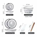 Set di stoviglie in ceramica con ciotole, piatti, cucchiai e bacchette dimensioni - Set da 10 Pezzi Sky Garden