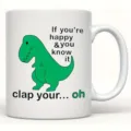 Taza de café de cerámica con lindo diseño de dinosaurio y frase divertida para oficina y hogar. - 301-400ml / Estilo 9