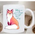 Leuke vos keramische koffiekop voor kantoor, stijlvolle drinkbeker met inspirerende quote. - 2