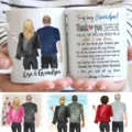 Customized ceramic coffee mug with personalized cartoon portrait and loving family text. - Style 6
