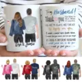 Personalized couple mug detail showing custom illustration names and romantic text on ceramic cup. - Style 17