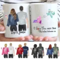 Customized couple ceramic coffee mug with distance map design, perfect personalized gift. - Style 20