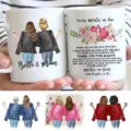 Customizable ceramic coffee mug with heartfelt mother-in-law illustration and text design. - Style 31