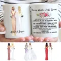Detailed view of custom mother of the groom coffee mug with heartfelt message and custom names. - Style 32