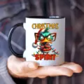 Ceramic coffee mug featuring a grumpy Christmas duck print, perfect for holiday office use. - 301-400ml / Christmas Duck Style