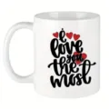 White ceramic coffee mug featuring romantic text print, perfect for office and daily home use. - 301-400ml / Style 3