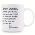 Taza de café de cerámica blanca con detalle de frase divertida, regalo ideal para abuelo. - Estilo 2