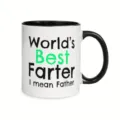 Taza de cafe de ceramica divertida con asa negra, idea de regalo original papa - Estilo 1