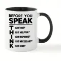 Taza de café de cerámica clásica con citas inspiradoras, borde y asa negros, taza de uso diario. - Estilo 3