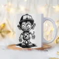 Tasse à café en céramique blanche avec impression graphique de zombie de dessin animé, cadeau idéal. - 301-400ml / Style 7