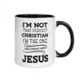 Taza de café clásica de cerámica con texto inspirador en inglés, asa y borde negros. - Estilo 4