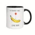 Cute banana cartoon ceramic coffee mug with black handle, perfect for office and home use. - Style 5