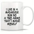 Detailed view of a white ceramic coffee mug with fun quote print, ideal for daily office use. - Style 8