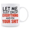 Weißer Keramik Kaffeebecher mit lustigem Neuheit Zitat Druck, perfektes Geschenk. - Stil 8