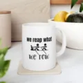White ceramic coffee mug with custom rowing quote print, clean kitchen background detail. - 301-400ml / Style 6