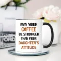 White ceramic coffee mug with black handle, funny text print for office daily use. - Style 4