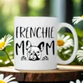 Tasse a cafe en ceramique avec motif mignon de bouledogue francais, vue de detail, design chic. - Style Bouledogue Français