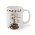 White ceramic coffee mug with inspirational Christian faith print, 11oz daily drinkware cup. - 301-400ml / Style 12