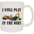 White ceramic coffee mug with construction truck print funny novelty tea cup office gift - 301-400ml / Style 15