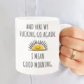 Lustige Keramik Kaffeetasse mit Spruch und niedlichem Sonnengrafik Design fur das Buro. - Stil 16