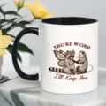Vista detallada de una taza de cerámica con ilustración de animales y frase muy divertida. - 301-400ml / Estilo 1