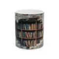 3D bookshelf ceramic coffee mug, creative broken wall illusion cup for office and home use. - Style 21