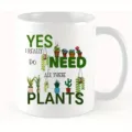 Taza de café de cerámica blanca con diseño de plantas verdes para el hogar y oficina. - 301-400ml / Estilo Cita de Planta 2