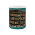 3D bookshelf printed ceramic coffee mug, perfect novelty gift for office and home daily use. - Style 24