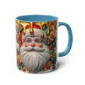 3D Santa Claus Ceramic Coffee Mug with Blue Handle Office Daily Gift Drinkware 11oz - 75