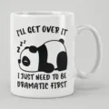 Taza de cafe de ceramica blanca con panda lindo y frase graciosa para oficina hogar - 301-400ml / 4