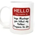 Taza de café de cerámica blanca con divertida cita de película, ideal para oficina y uso diario. - 1